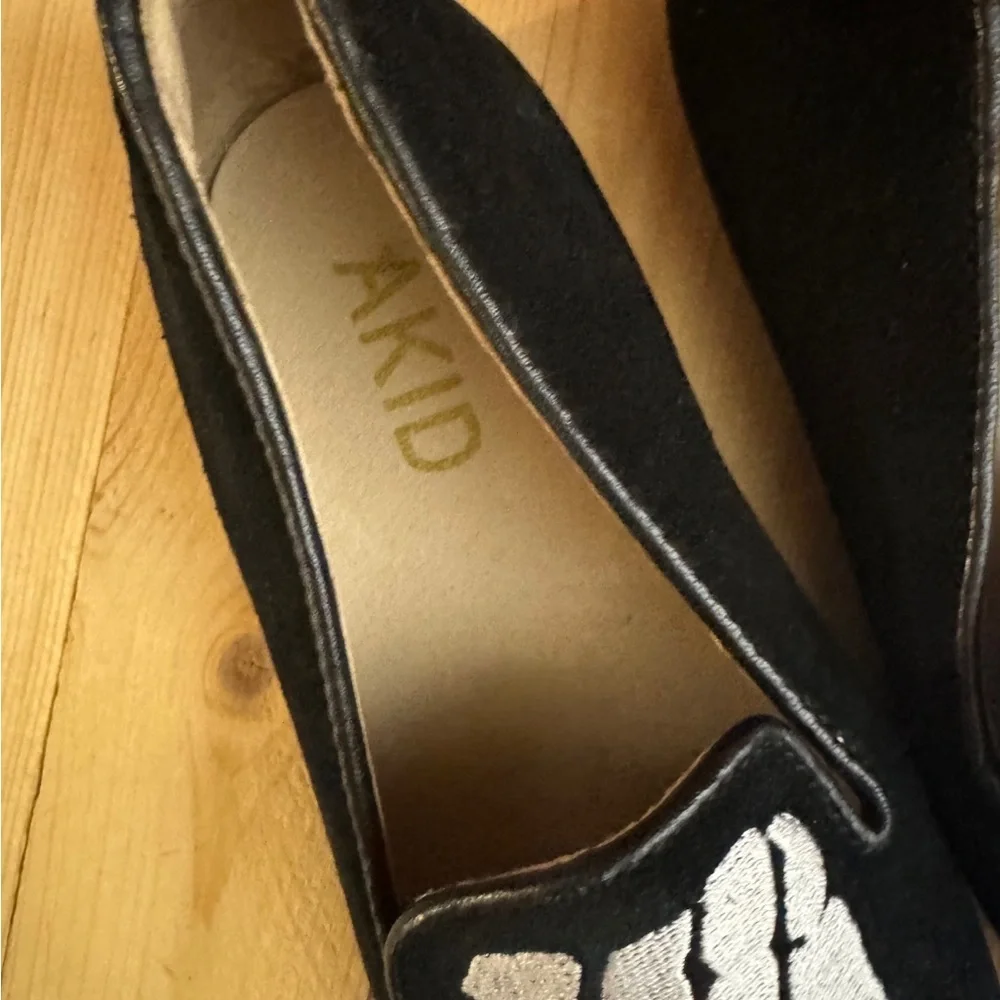 🖤AKID Black Skeleton Loafers | Toddler Size 12 | HTF 🖤 Great Condition